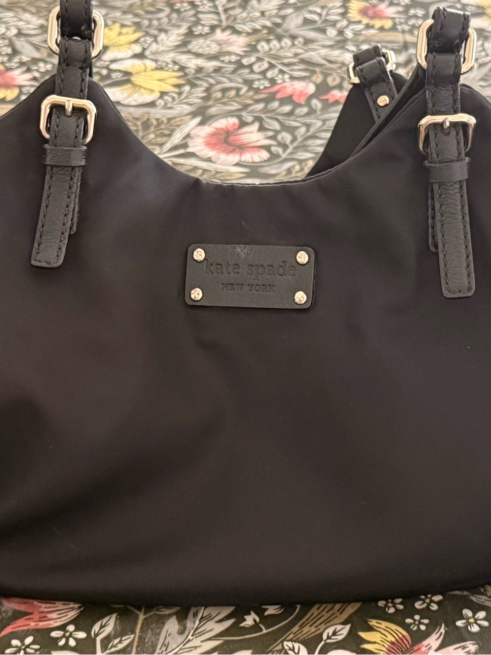 kate spade Black Nylon Tote with Gold Hardware